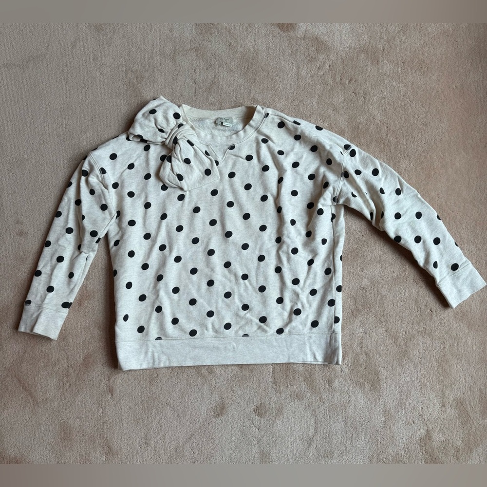 Kate Spade Bow Polka Dot Crew Sweatshirt